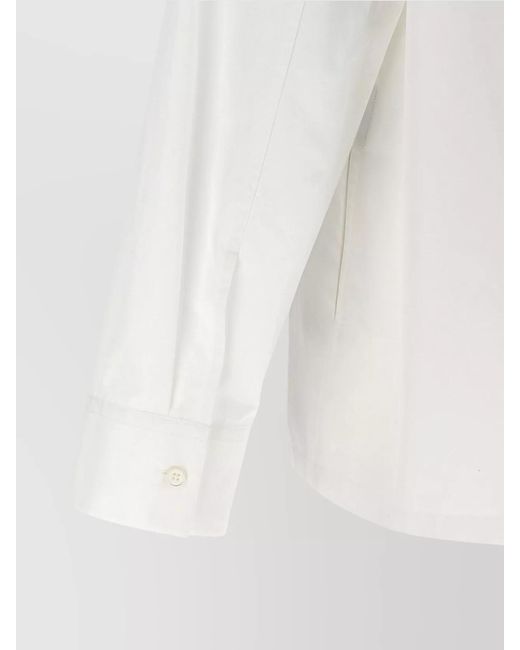 Jil Sander White Cotton Zip Shirt for men
