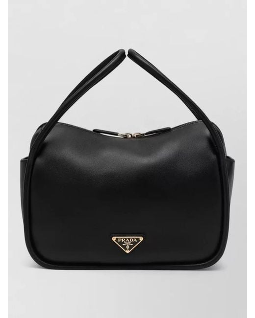 Prada Black Shoulder Bag Structured Shape Top Handle