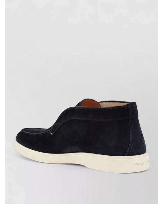 Santoni Blue Leather Loafers for men