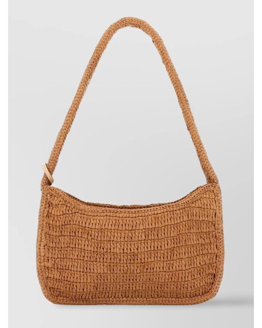 Manebí Brown Raffia Tote Shoulder Bag