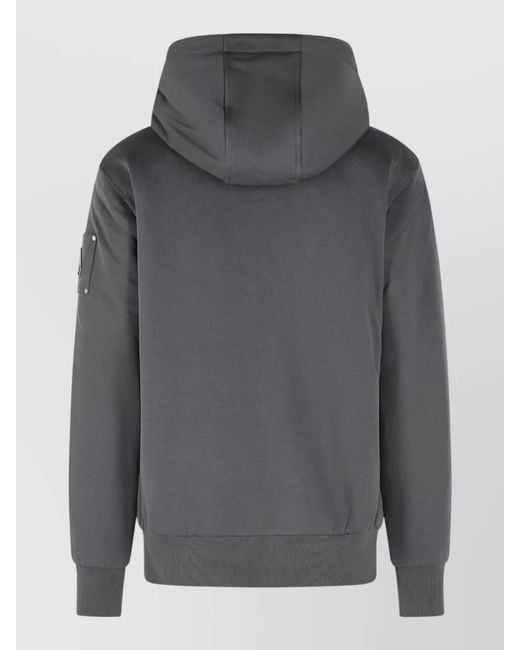Moose Knuckles Gray Bunny Cotton Blend Hooded Sweatshirt Jacket for men