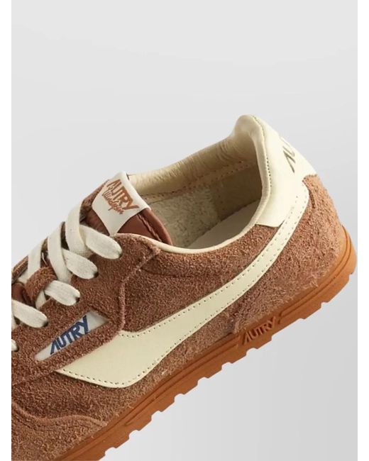 Autry Brown Suede Low-Top Sneakers