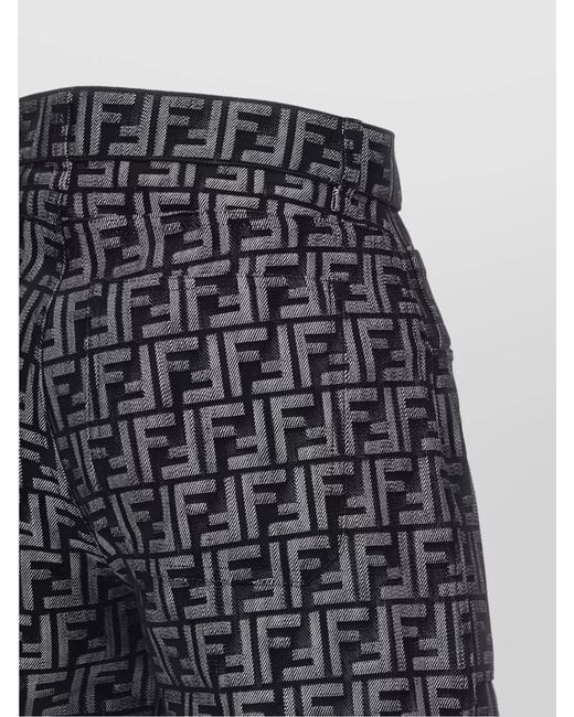 Fendi Blue Denim Bermuda Shorts for men