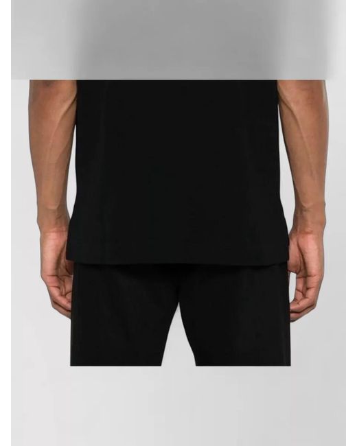 Canada Goose Black Cotton Logo-Patch Short-Sleeve Polo Shirt for men