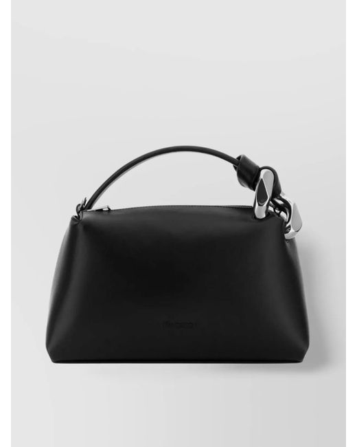 J.W. Anderson Black Leather Bucket Bag Metal Hardware