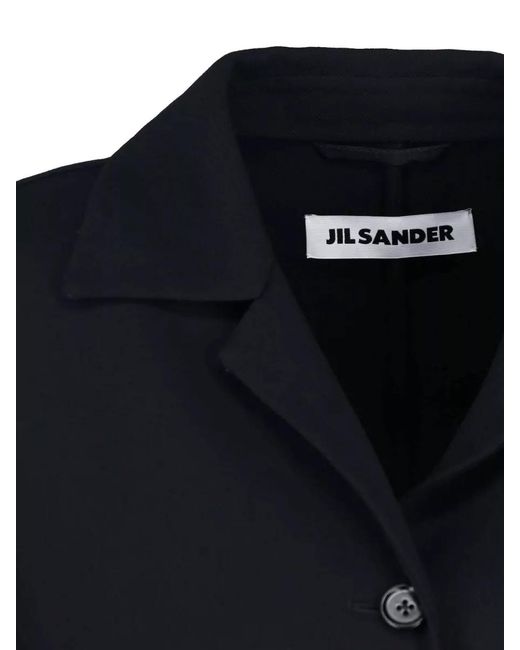 Jil Sander Black Long Tailored Single-Breasted Coat