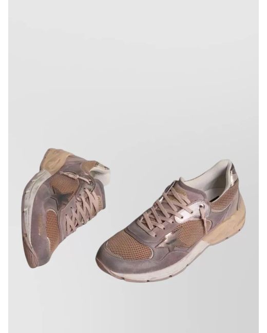 Golden Goose Deluxe Brand Brown Running Dad Sneakers Suede Mesh Panels