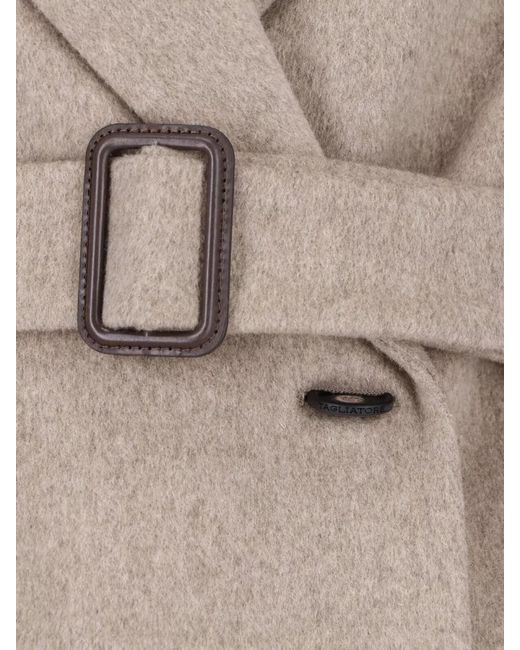 Tagliatore Natural Virgin Wool Double Breasted Coat