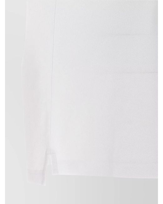 Burberry White Cotton Checked Short-Sleeve Polo Shirt for men