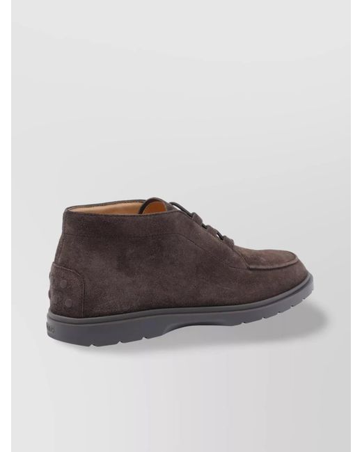 Tod's Brown Suede Lace-Up Desert Boots for men