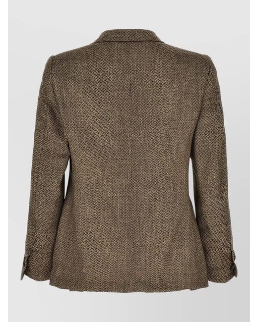 Maurizio Miri Green Single-Breasted Herringbone Blazer for men