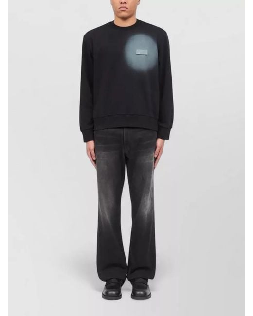 MM6 by Maison Margiela Blue Crew Neck Graphic Print Long Sleeve Sweatshirt for men