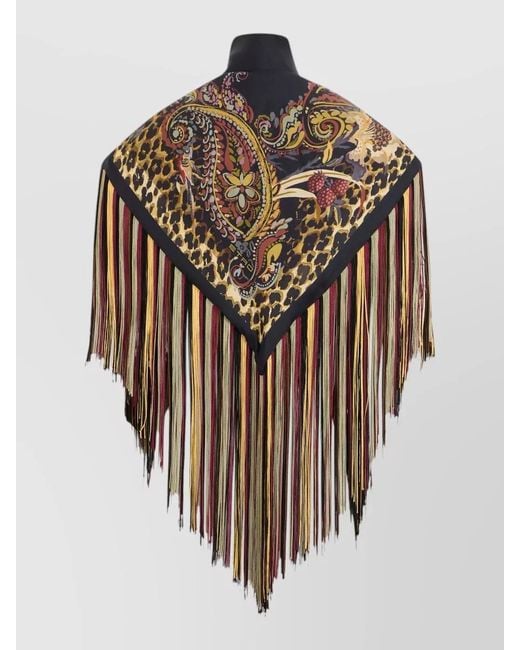 Etro Multicolor Silk Floral-Print Shawl