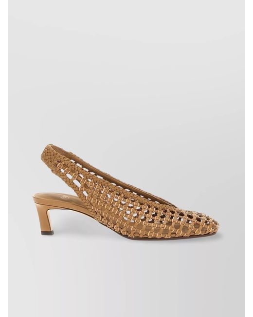 Fendi Brown Leather Slingback Pumps
