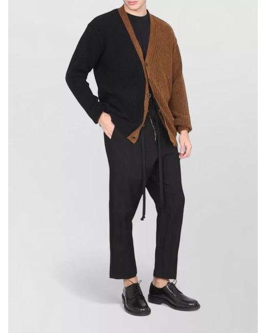 Uma Wang Black Cropped Pants Belt Loops Side And Back Pockets for men