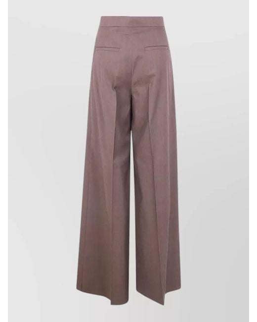Max Mara Brown Virgin Wool Wide-Leg Trousers