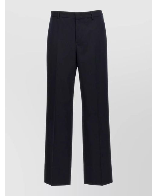 Cellar Door Blue Nuv Tailored Pants Belt Loops Pleats for men