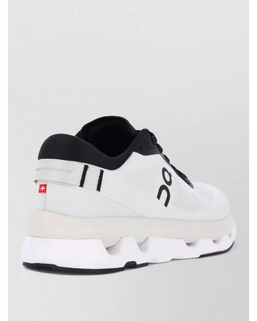 On Shoes White Mesh Upper Low Top Rubber Outsole Sneakers