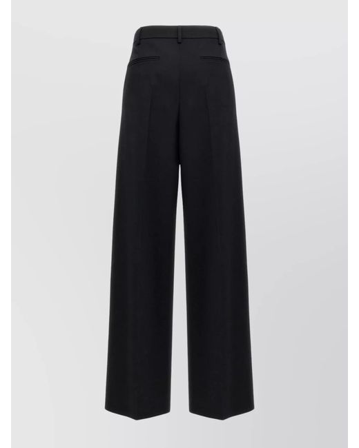 Valentino Garavani Black Virgin Wool Wide-Leg Trousers