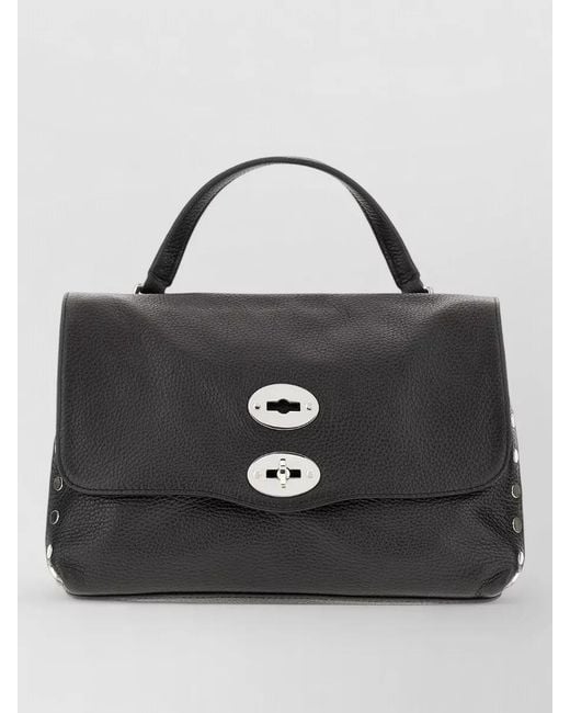 Zanellato Black Leather Studded Tote Bag