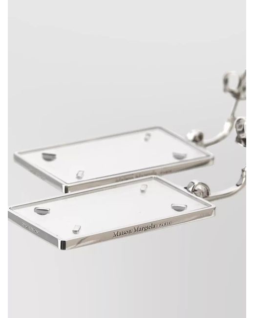 Maison Margiela White Metal Stud Earrings