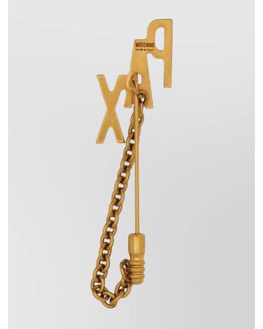 Moschino Metallic Chain Brooch
