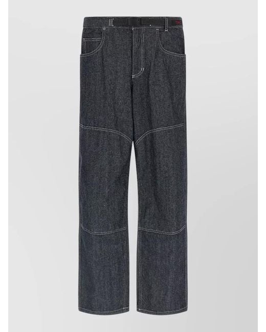 Gramicci Gray Japanese Chambray Straight Leg Double Knee Pants for men