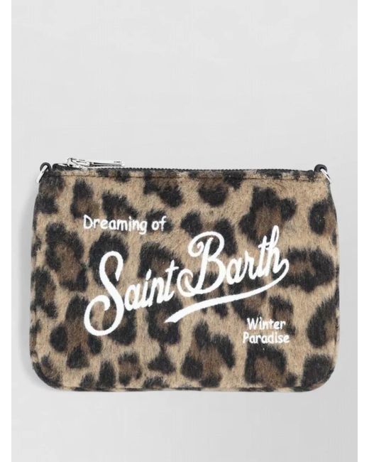 Mc2 Saint Barth Metallic Parisienne Mini Clutch Leopard Detachable Strap