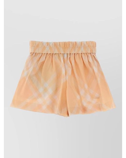 Burberry Natural Kids Cotton Shorts Pleated Design Pockets