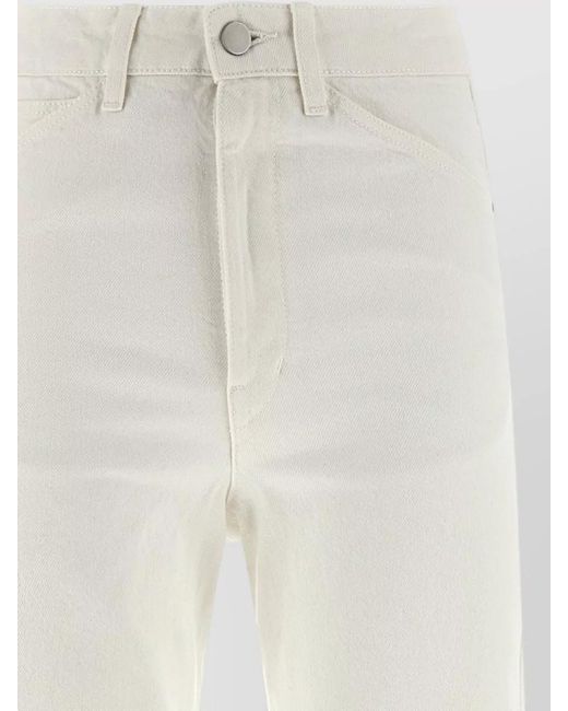 Lemaire White Twisted Cut Trousers Belt Loops And Pockets