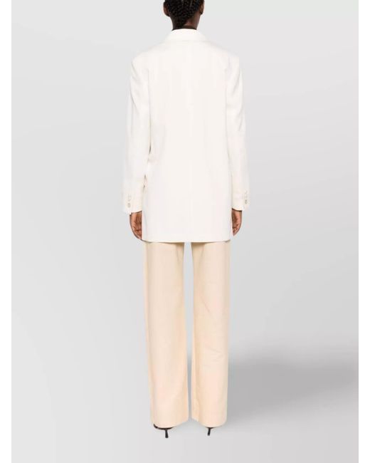 Max Mara Natural Virgin Wool Double-Breasted Blazer