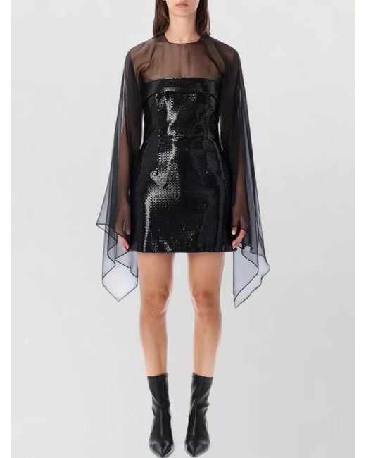 Alberta Ferretti Black Sequin Mini Dress