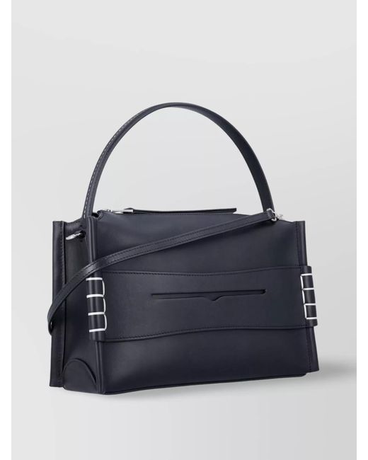 J.W. Anderson Blue Loafer Leather Shoulder Bag With Detachable Strap