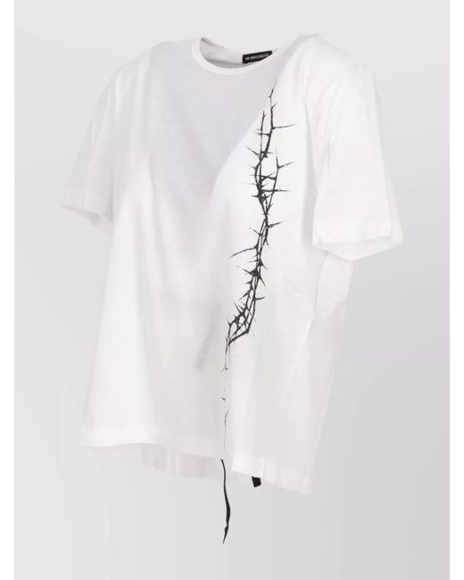 Ann Demeulemeester White Cotton Printed T-Shirt