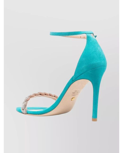 Stuart Weitzman Blue Suede Leather Sandals
