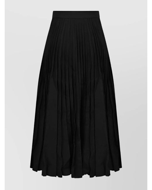 Balenciaga Black Pleated Wool Skirt