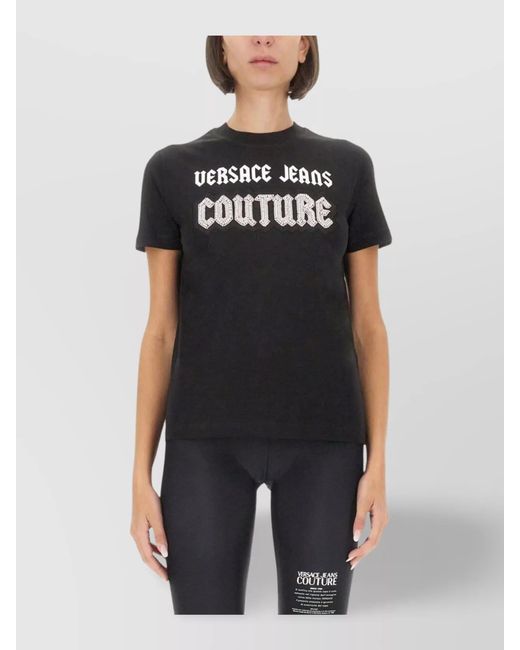 Versace Jeans Couture Black Regular-Fit Cotton T-Shirt