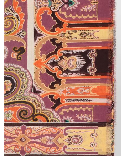 Etro Multicolor Silk Printed Scarf