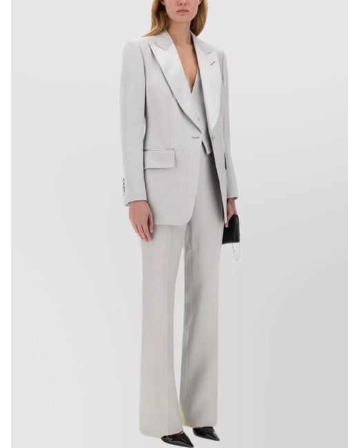 Tom Ford White Silk Wool Regular-Fit Vest