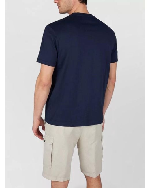 Paul & Shark Blue Logo Cotton Jersey Crew Neck T Shirt for men