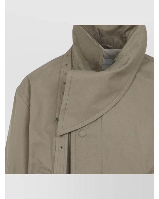 Dries Van Noten Multicolor Cotton Asymmetric Belted Bomber Jacket for men
