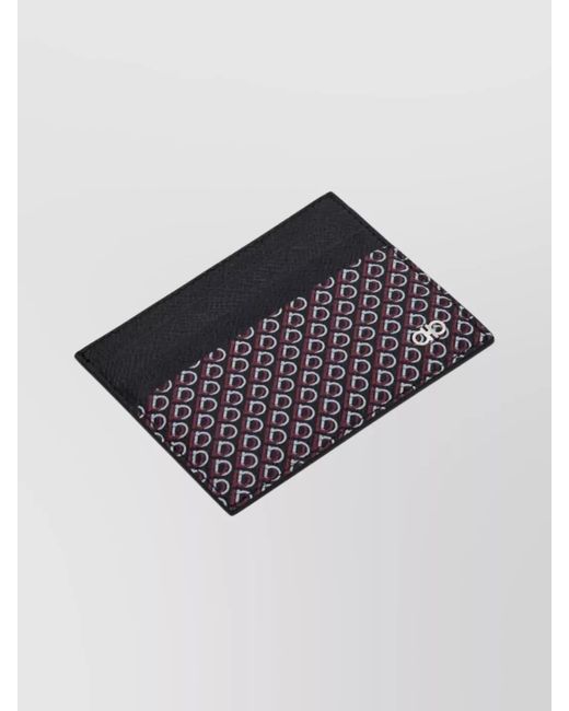 Ferragamo Gray Hammered Calf Leather Card Holder for men