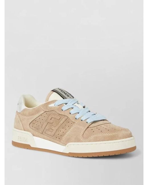 Fendi Natural Match Lace Up Sneakers Suede Upper