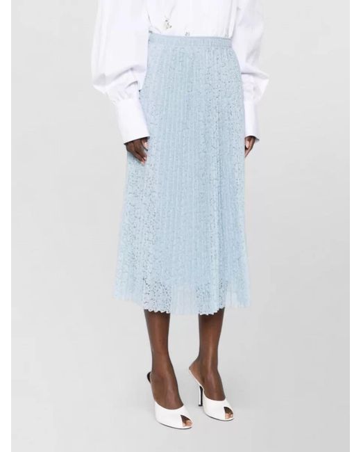 Ermanno Scervino Blue Pleated Maxi Skirt
