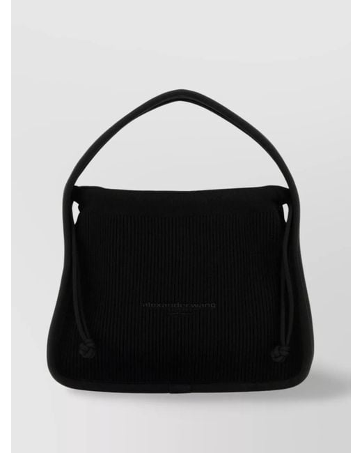 Alexander Wang Black Ribbed Fabric Shoulder Bag