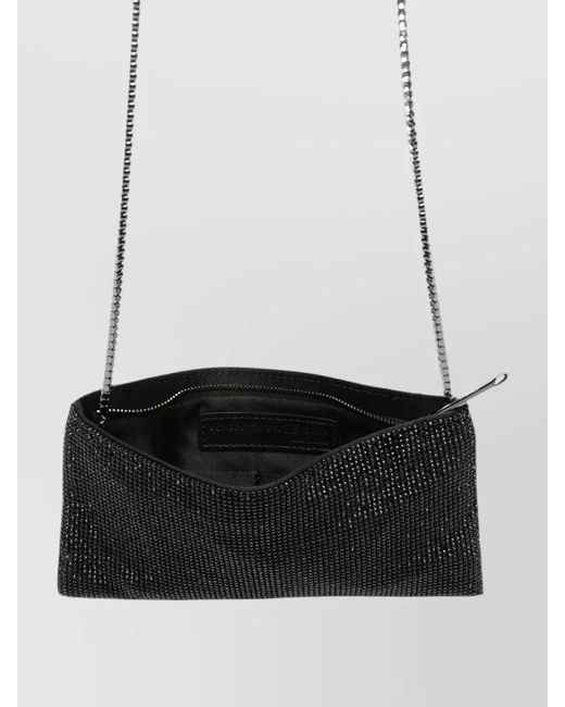 Benedetta Bruzziches White Petite Rhinestone Crossbody Bag Chain Strap