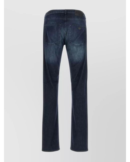 Emporio Armani Blue Denim Straight-Leg Trousers for men