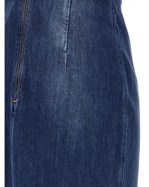 Nensi Dojaka Blue Denim Midi Dress