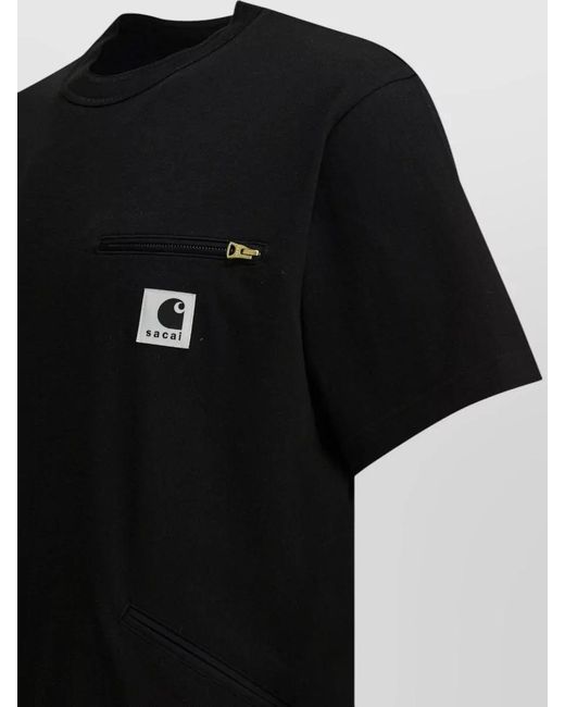Sacai Black Carhartt Wip Chest Pocket Crew Neck T-Shirt for men