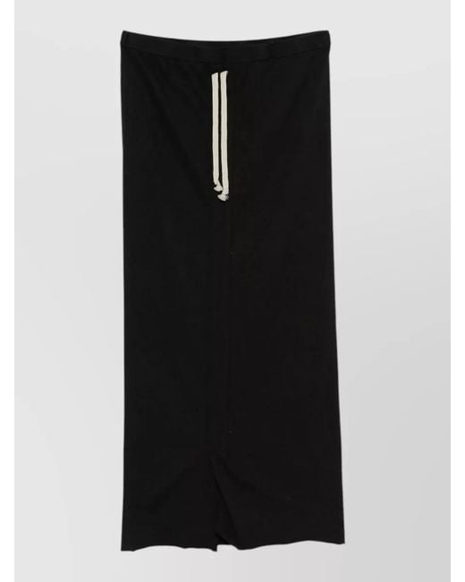 Rick Owens Black Edfu Cotton Jersey Mini Skirt Slit